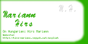 mariann hirs business card